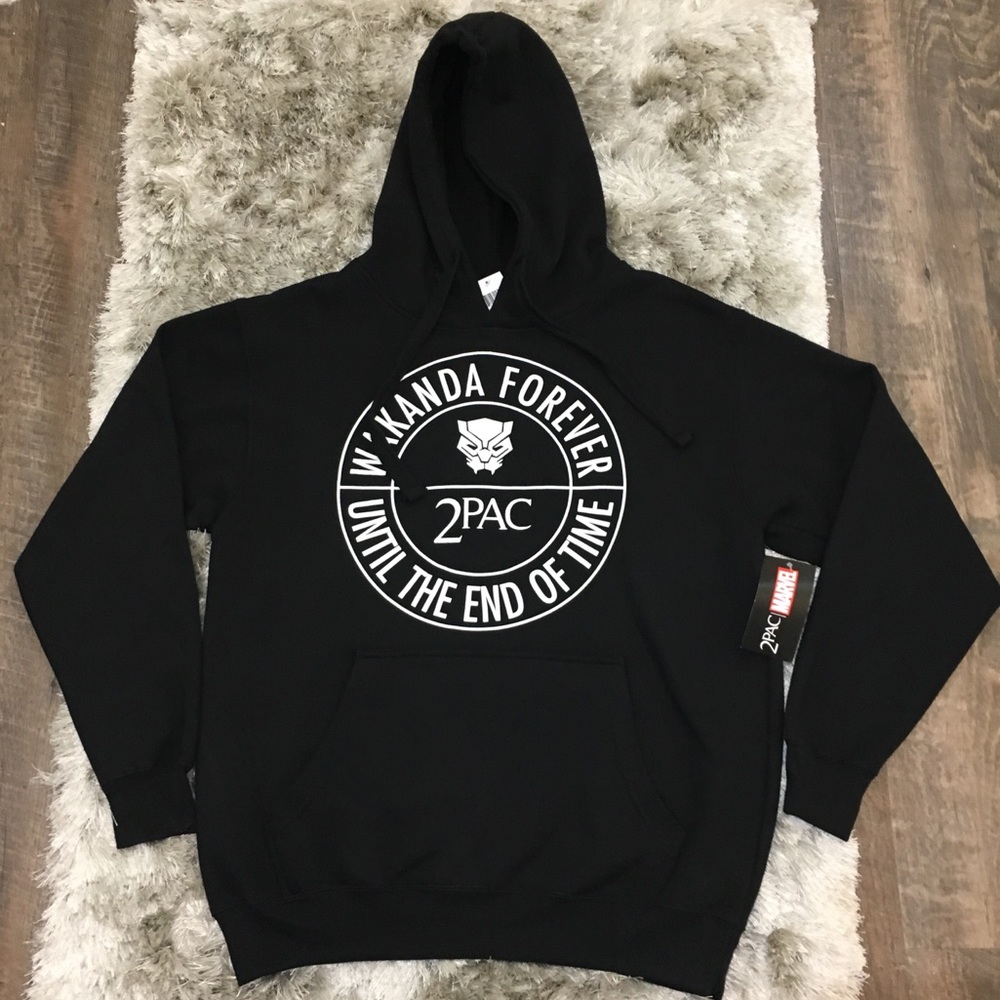Men’s Black Hoodie 2PAC Marvel Collaboration